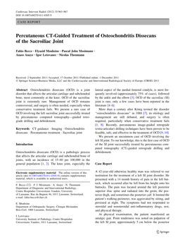 Percutaneous CT-Guided Treatment of Osteochondritis Dissecans of the Sacroiliac Joint