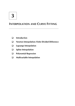 Interpolation and Curve Fitting