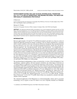 53 RADIOCARBON DATING the LAST GLACIAL-INTERGLACIAL TRANSITION (Ca. 14–9 14C Ka