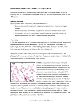 Educational Commentary – Blood Cell Identification