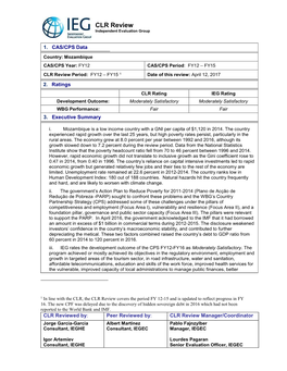 CLR Review Independent Evaluation Group