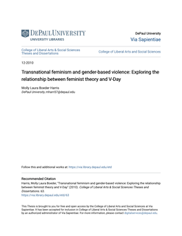 Transnational Feminism and Gender-Based Violence: Exploring the Relationship Between Feminist Theory and V-Day