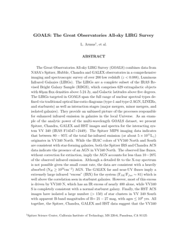 GOALS: the Great Observatories All-Sky LIRG Survey