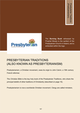 Presbyterian Traditions (Also Known As Presbyterianism)