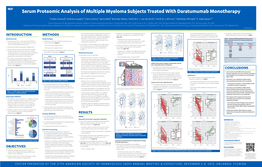 Serum Proteomic Analysis of Multiple Myeloma Subjects Treated with Daratumumab Monotherapy