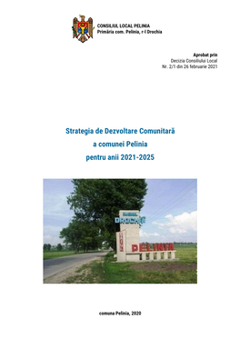 Strategia De Dezvoltare Comunitară a Comunei Pelinia Pentru Anii 2021-2025