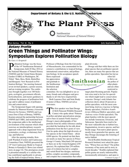 Green Things and Pollinator Wings: Symposium Explores Pollination Biology by Gary A