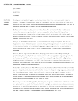 MITOCW | 28. Pentose Phosphate Pathway