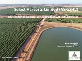 Select Harvests Limited (ASX:SHV)
