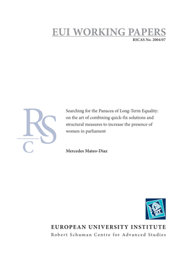 Mateo-Diaz Cover.Indd 1 16/07/2004 13:20:27 EUI Working Paper RSCAS No