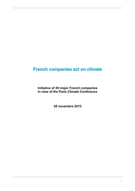 French Companies Act on Climate