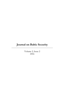 Journal on Baltic Security ______