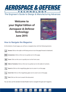 Your Digital Edition of Aerospace & Defense Technology June 2015