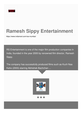 Ramesh Sippy Entertainment