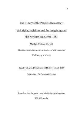 The History of the People's Democracy