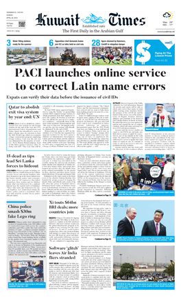 PACI Launches Online Service to Correct Latin Name Errors