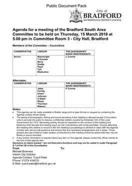 (Public Pack)Agenda Document for Bradford South Area Committee, 15