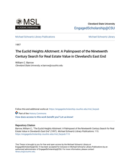 The Euclid Heights Allotment: a Palimpsest of the Nineteenth Century Search for Real Estate Value in Cleveland's East End