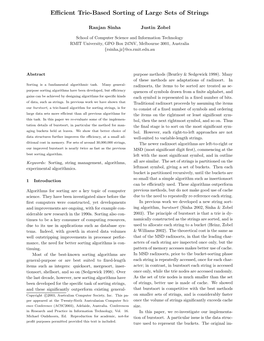 Efficient Trie-Based Sorting of Large Sets of Strings