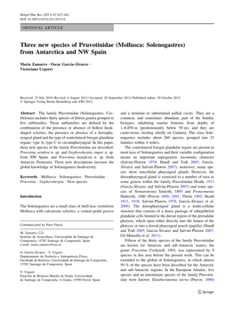 Mollusca: Solenogastres) from Antarctica and NW Spain