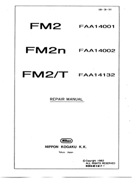 Nikon FM2 Repair Manual