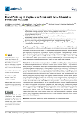 Blood Profiling of Captive and Semi-Wild False Gharial In