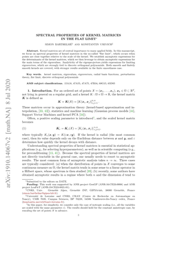 Spectral Properties of Kernel Matrices in the Flat Limit∗