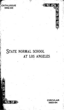 Catalogue State Normal School at Los Angeles Circular 1893-94