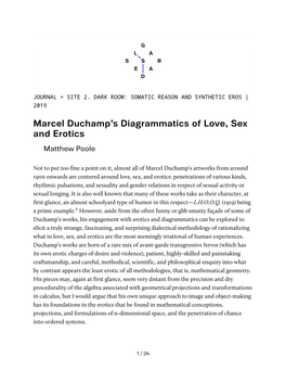 Marcel Duchamp's Diagrammatics of Love, Sex and Erotics