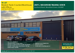 UNIT 5, WOODFORD TRADING ESTATE to LET Modern Trade
