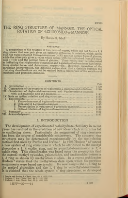 The Ring Structure of Mannose. the Optical Rotation of 4-Glucosido-Alpha