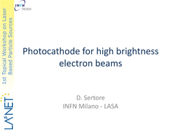 Photocathode for High Brightness Electron Beams