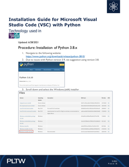 Installation Guide for Microsoft Visual Studio Code (VSC) with Python Technology Used In