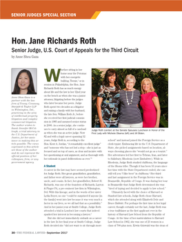 Hon. Jane Richards Roth Senior Judge, U.S