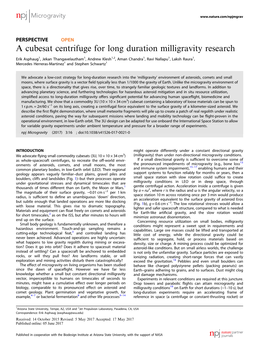 A Cubesat Centrifuge for Long Duration Milligravity Research