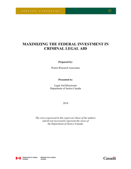 Maximizing the Federal Investment in Criminal Legal Aid