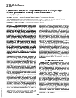 Centrosomes Competent for Parthenogenesis in Xenopus Eggs