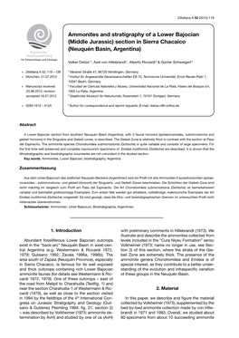 Ammonites and Stratigraphy of a Lower Bajocian (Middle Jurassic) Section in Sierra Chacaico (Neuquén Basin, Argentina)