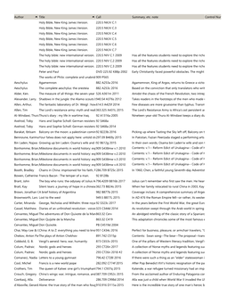 Control Number Summary, Etc. Note Call Title Author 220.5 NKJV C.1