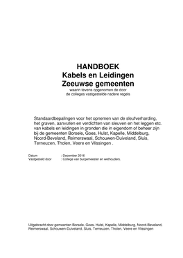 HANDBOEK Kabels En Leidingen Zeeuwse Gemeenten