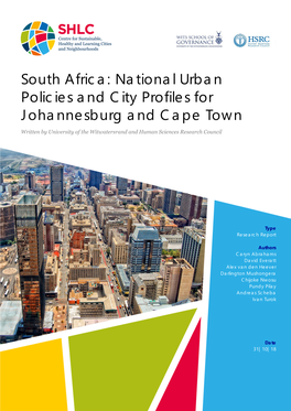 South Africa: National Urban Policies and City Profiles for Johannesburg and Cape Town