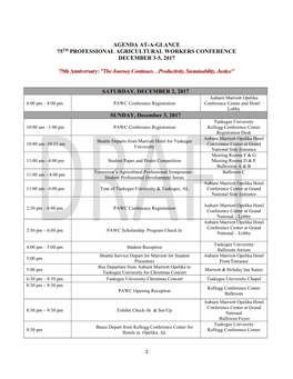 1 Agenda At-A-Glance 75Th Professional Agricultural