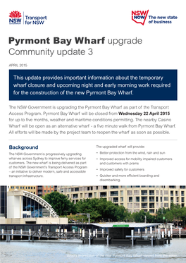Pyrmont Bay Wharf Construction