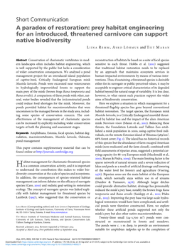 Prey Habitat Engineering for an Introduced, Threatened Carnivore Can Support Native Biodiversity