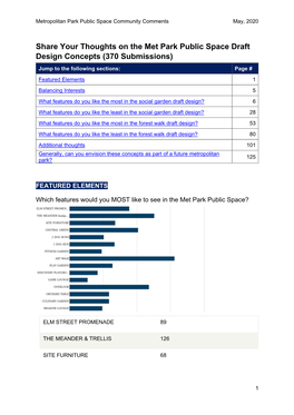 Share Your Thoughts on the Met Park Public Space Draft Design Concepts (370 Submissions)