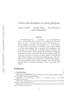 Cross-Ratio Dynamics on Ideal Polygons Arxiv:1812.05337V1