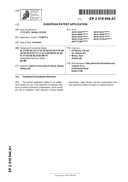 Treatment of Bacterial Infections