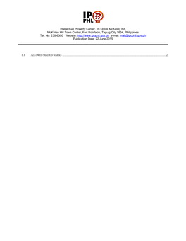 Intellectual Property Center, 28 Upper Mckinley Rd. Mckinley Hill Town Center, Fort Bonifacio, Taguig City 1634, Philippines Tel