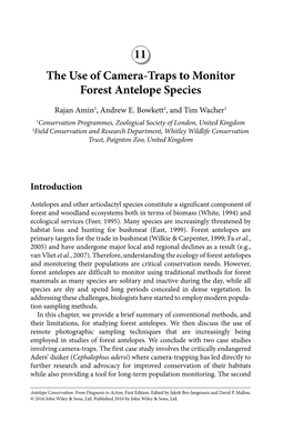 The Use of Camera Trapping to Monitor Threatened Forest Antelope Species