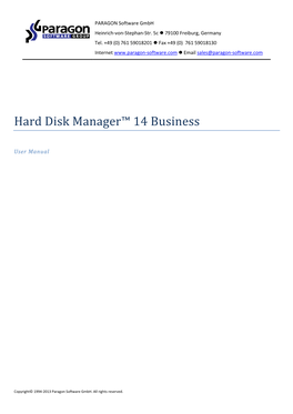 Hard Disk Manager™ 14 Business